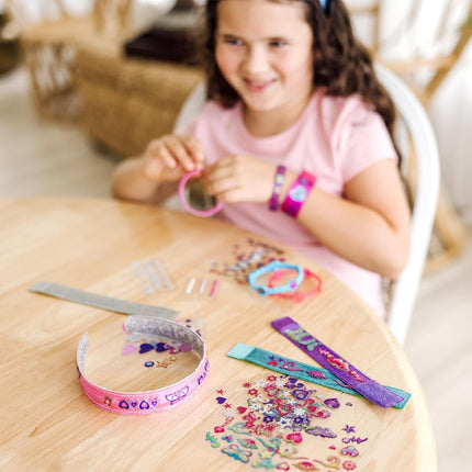 Melissa & Doug Design-Your-Own Jewelry-Making Kits - Bangles, Headbands, and BraceletsDIY Jewelry, Decorate with Stickers, Bracelet and Headband Crafting Set for Kids Ages 4+