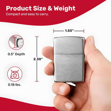 Zippo Adult-Unisex 200 Classic Brushed Chrome Lighter