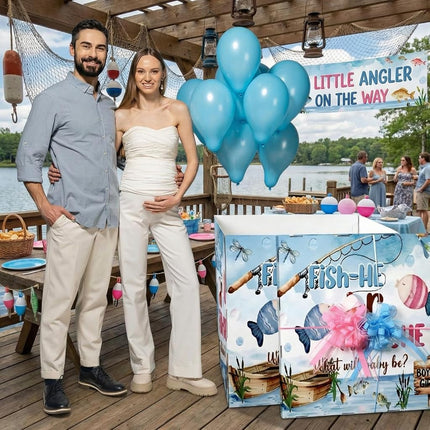 AmazingSpark 28in Giant Gender Reveal Gift Box Kit, Fishing