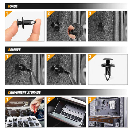 GOOACC 240PCS Bumper Retainer Clips Car Plastic Rivets Fasteners Push Retainer Kit Most Popular Sizes Auto Push Pin Rivets Set