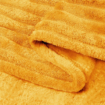 BEDELITE Fleece Throw Blanket for Couch – 3D Ribbed Jacquard Soft and Warm Decorative Spring Blankets – Cozy, Fuzzy, Fluffy, Plush Lightweight Mustard Yellow Throw Blankets for Bed, Sofa, 50x60 inches