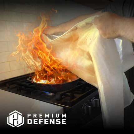 Premium Defense Emergency Fiberglass Fire Blanket, 40” x 40”, 1 Pack