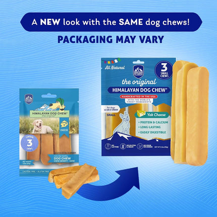 Himalayan Dog Chew Original Yak Cheese Dog Chews, 100% Natural, Long Lasting, Gluten Free, Healthy & Safe Dog Treats, Lactose & Grain Free, Protein Rich, Small Dogs 15 Lbs & Smaller, 3.3 oz