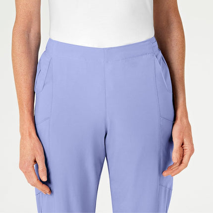 WonderWink Tall Size Women's Flat Front Cargo Pant, Ceil Blue, 3X-Large