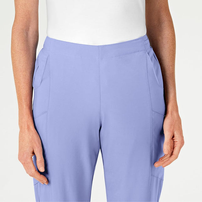 WonderWink Tall Size Women's Flat Front Cargo Pant, Ceil Blue, 3X-Large