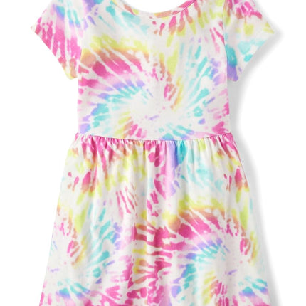 The Children's Place Girls' Short Sleeve Everday Dresses, Pink Summer, Small