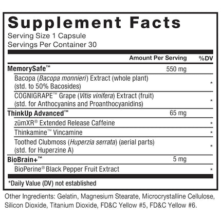 Forebrain Cognitive Performance Nootropic with COGNIGRAPE & Thinkamine – Improve Memory, Focus, Clarity, & Mental Energy, Force Factor, 30ct.