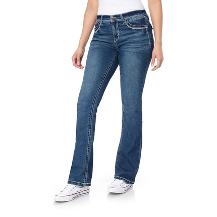 WallFlower Juniors Jeans básicos legendarios de corte de bota lavados en Katy Talla:0