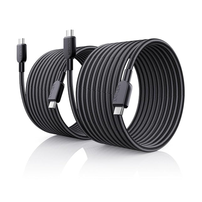 Anker USB C to USB C Cable (2Pack, 10FT),240W Type-C Fast Charging Cord for MacBook Pro, iPhone 17/16/15, iPad Pro, Samsung Galaxy,and More (Black)