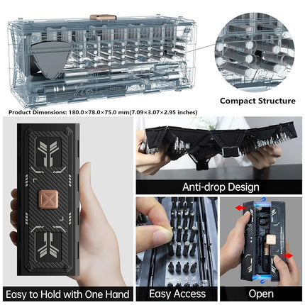 Precision Ratchet Screwdriver Set with Case, JAKEMY 180 in 1 Computer Screwdriver Tool, Compact Tool Set, Screwdriver Repair Kit for Laptop, iPhone, MacBook, PS5, Xbox, RC, Watch, Jewelry, Eyeglasses