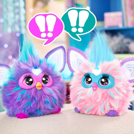 Furby Cotton Candy Pink & Blue Interactive Plush Toy, 15 cm
