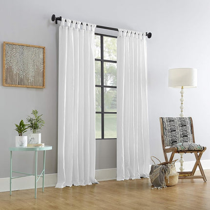 Archaeo Washed Cotton Twist Tab Curtain, 52" x 108", White