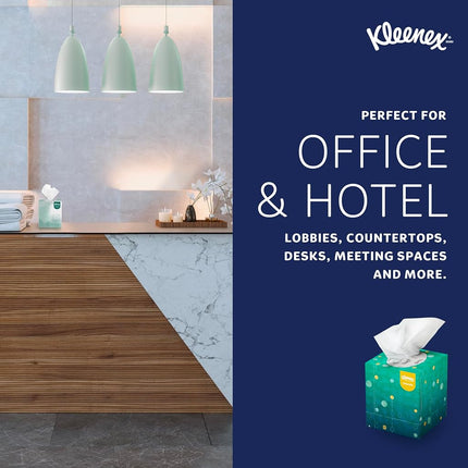 Kleenex Professional Naturals Facial Tissue with Plastic-Free Eco Packaging, Bulk (56027), 2-Ply, White, Upright Cube Boxed Format, Designed for Business (90 Tissues/Box, 36 Boxes, 3,240 Sheets/Case)