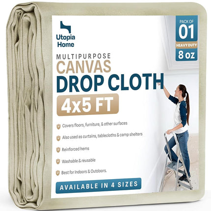 Utopia Drop Cloth for Painting (4x5 ft, 1 Pack) Wa