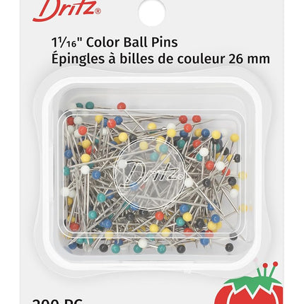 Dritz 79 Color Ball Pins, 1-1/16-Inch (200-Count)