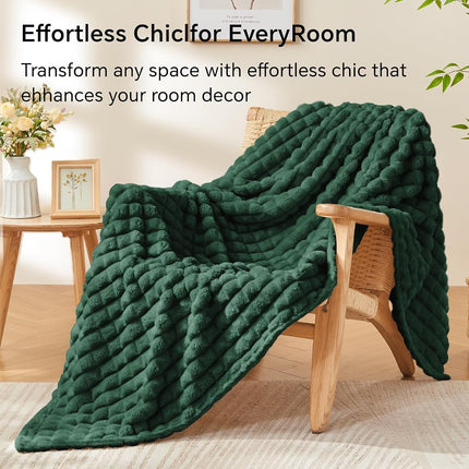 BEDELITE Emerald Green Fleece Throw Blanket for Couch, 50x60 Inches