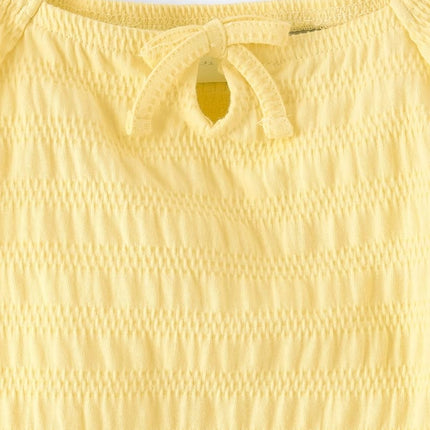 The Children's Place Girls' Smocked Short Sleeve Tops, Bunnys Tail Keyhole, Small