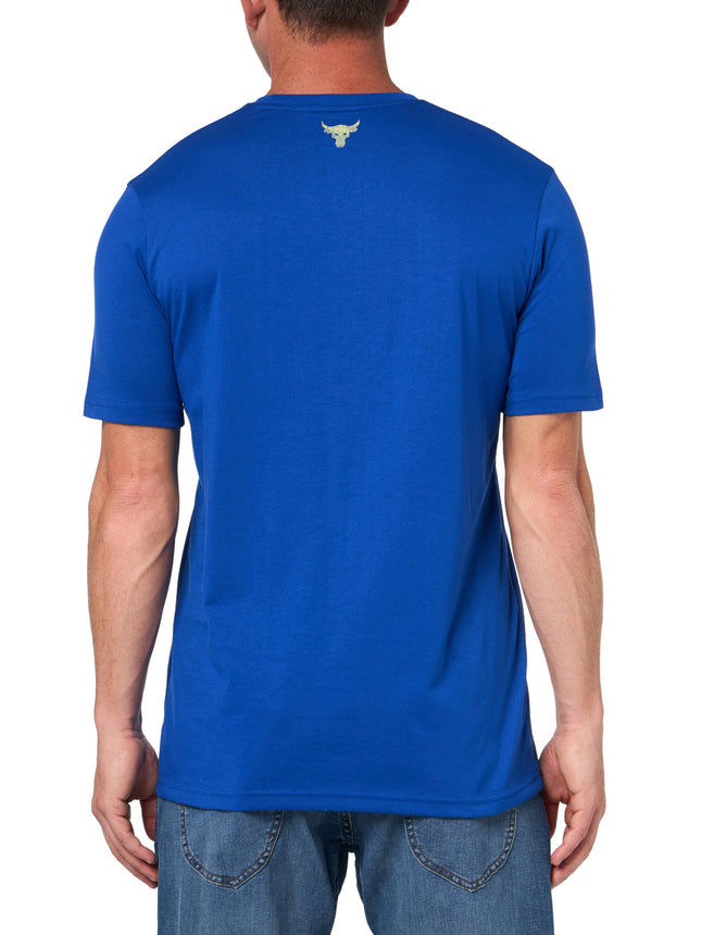 Under Armour Men's Project Rock Iron 7 Short Sleeve T Shirt, (400) Team Royal / / Charged Yellow, XXL Tall