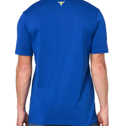Under Armour Men's Project Rock Iron 7 Short Sleeve T Shirt, (400) Team Royal / / Charged Yellow, XXXXL