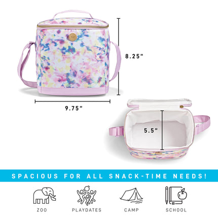Sac à lunch isotherme Fit & Fresh pour enfants garçons et filles, sac à lunch pour enfants avec 2 sacs à collation réutilisables, boîte à lunch scolaire, Cypress Tie Dye Rose Multicolore
