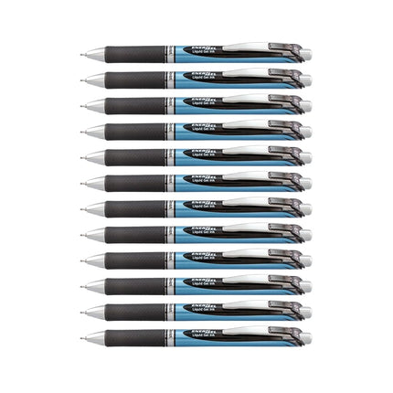 Pentel EnerGel RTX Retractable Gel Ink Pen, Medium Point, Needle Tip, Black Ink, Box of 12 (BLN77-A)