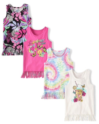 The Children's Place Girls' Graphic Fringe Tank To