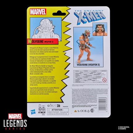 Marvel Legends Series Wolverine (Weapon X), Retro Cardback X-Men Comics-Inspired Collectible 6-Inch Scale Action Figure