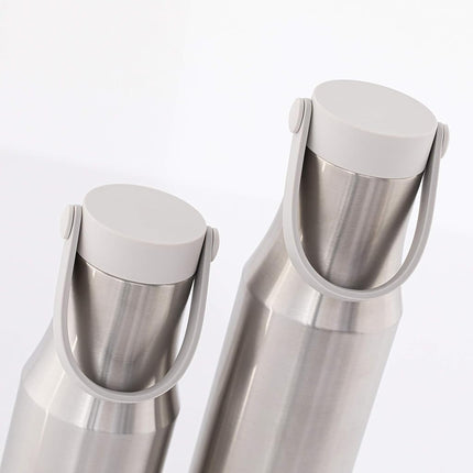 LocknLock Metro Bottle Double-Wall Insulated Stainless Steel with Silicone Handle, 24 oz, Silver