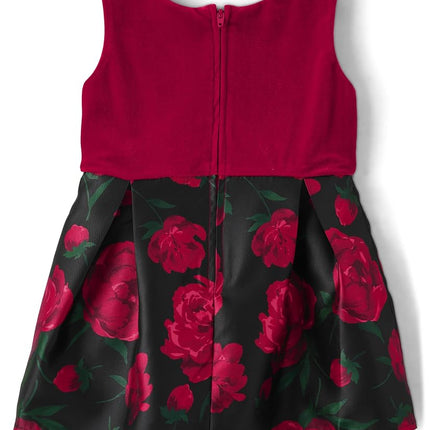 The Children's Place Robe habillée sans manches pour bébés filles et tout-petits, fleurie blanche, 12-18 mois