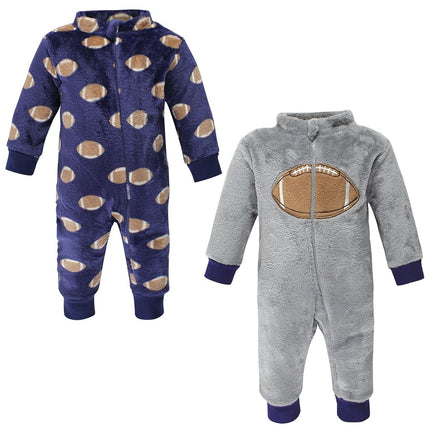 Hudson Baby Grenouillères en peluche pour bébés filles, Football gris, 6-9 mois