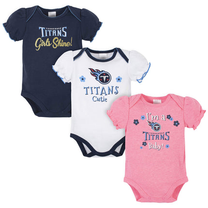 Gerber Baby Girl's Standard NFL 3 Pack Short Sleev