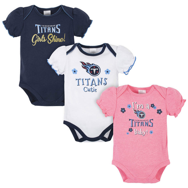 Gerber Baby Girl's Standard NFL 3 Pack Short Sleev