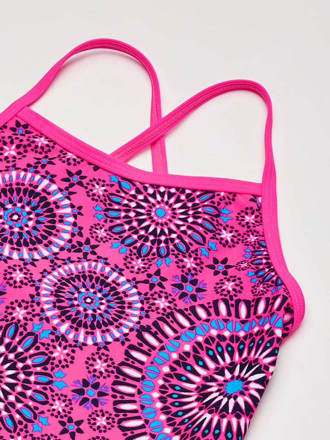 Traje de baño tipo tankini Kanu Surf Melanie Beach Sport de 2 piezas para niña, UPF 50+, con banda, color rosa Melanie, 3T
