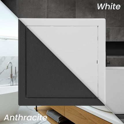 Repa Market 16 x 12 Inch Access Panel for Drywall - White Powder Coated Steel Wall Hole Cover - Door Panel, Cover Plates with Latch – Service Hatch, HVAC Access Door for Plumbing, Electrical Use