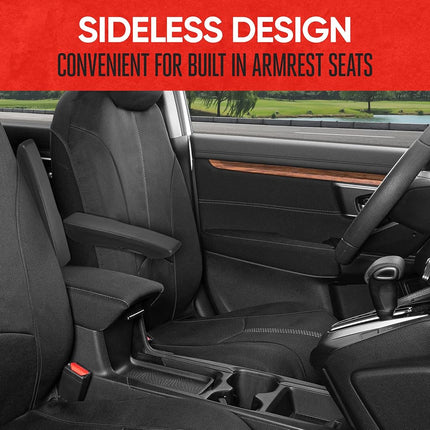 Fundas de asiento impermeables Motor Trend SpillGuard para asientos delanteros, costuras grises – Protectores de asiento de neopreno duraderos, fáciles de instalar, fundas interiores para auto, camión, camioneta, SUV