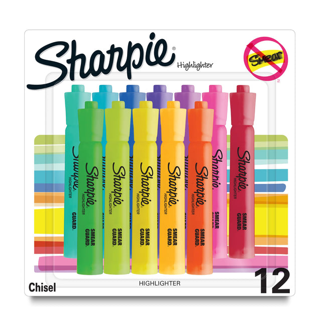 Sharpie Tank Highlighters, Assorted, Chisel Tip, P