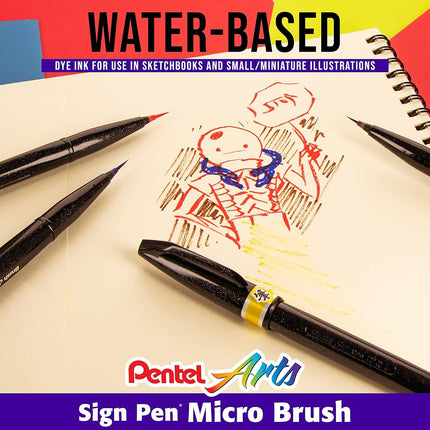 Pentel Sign Pen Micro Brush 12 Pack SESF30CPC12