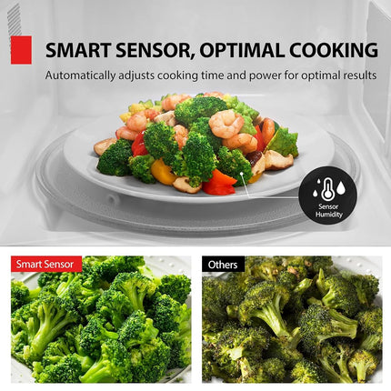 TOSHIBA ML4-EM12PA(BS) Horno microondas de encimera con diseño elegante como electrodoméstico esencial de cocina, sensor inteligente, 13 menús automáticos y función de silencio, 1.2 pies cúbicos con plato giratorio de 12.4", 1000W, acero inoxidable negro