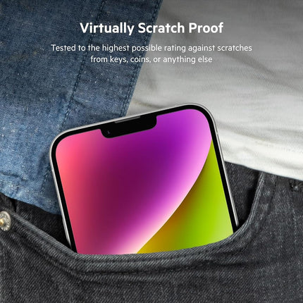Belkin UltraGlass iPhone 14 Plus, iPhone 13 Pro Max Screen Protector, AntiMicrobial-Treated, Easy Bubble Free Application with Included Installation Guide Tray, 9H Hardness Tested, Tempered Glass