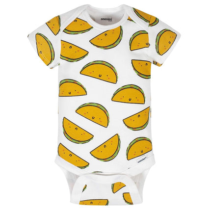 Onesies Brand Baby Boys' 8-Pack Short Sleeve Mix & Match Bodysuits, Grey Hungry, 12 Months