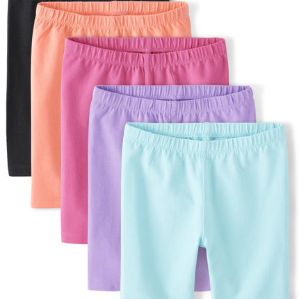 The Children's Place Girls' Solid Bike Shorts, Mul