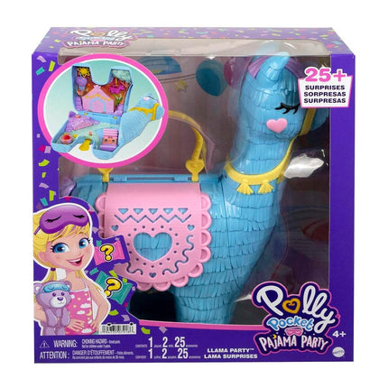 Polly Pocket Pajama Party Playset, 25 Toy Surprises, Pop and Swap Toy Accessories, 2 Dolls, Toys for Ages 4 and Up, One Playset, HHX74