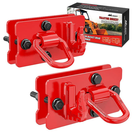 Nilight 2PCS Tractor Bucket Hooks with Tie Down Ri