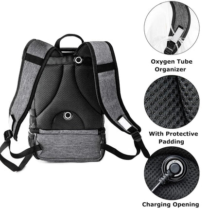 BAGSFY Portable Oxygen Concentrators Backpack Compatible with Inogen One G3 & G5, Inogen Rove 6, Lightweight Oxygen Machine Carrying Bag (Gray)