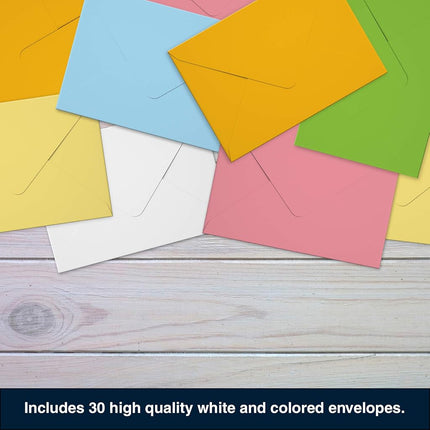 Dessie 30 Thinking of You Cards With Envelopes. 30 4x6 Inch Note Cards with Envelopes - Blank Inside with 6 Unique Floral Designs. White & Colorful Envelopes and Gold Seals In Sturdy Storage Box