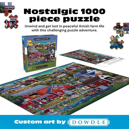 Buffalo Games - Dowdle - Amish Country - 1000 Piece Jigsaw Puzzle for Adults Challenging Puzzle Perfect for Game Nights - Finished Size 26.75 x 19.75