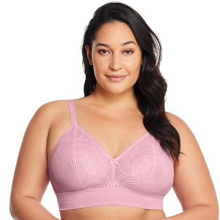 Glamorise Bramour Gramercy Luxe Lace Bralette Wirefree Bra 7012 (Women's & Women's Plus) Mauve