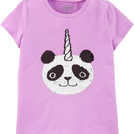 OshKosh B'Gosh Girls' Little Flip Sequin Tee, Honey Lilac, 14
