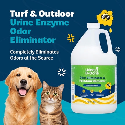 Urine B-Gone Outdoor Enzyme Cleaner for Pet Odors & Turf, 1 Gallon
