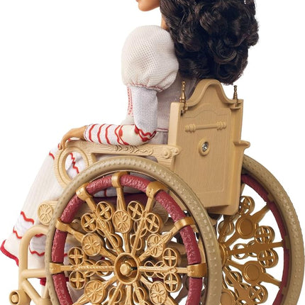 Mattel Universal Wicked Nessarose fashion doll and accessories, including wheelchair, with brown curly hair, possible and removable ballroom look